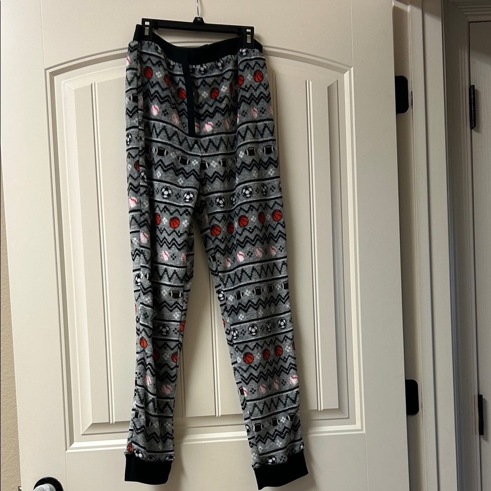 Cozy fleece sports Pattern Pajama Pants